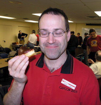 Terry reaches a state of zen whilst eating a donut